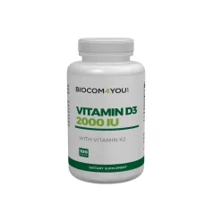 Biocom Vitamin D3 2000 IU tabletta (K2 vitaminnal) 100db - Bio és natúr étrendkiegészítők