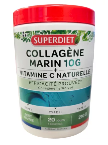 Superdiet tengeri kollagénpor i, ii,iii típus + természetes c-vitamin 210 g