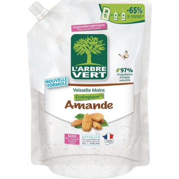 Larbre Vert mosogatószer mandula utántöltő 1000 ml