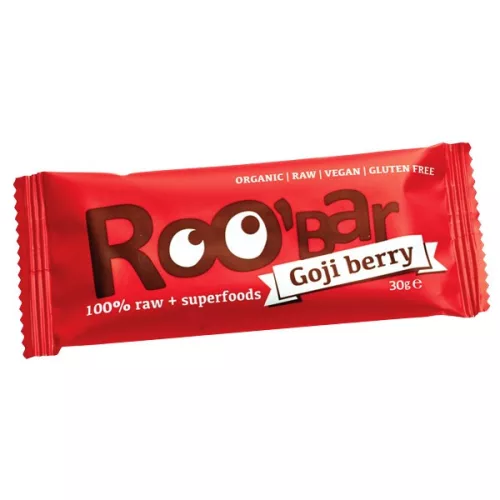 Roobar 100% raw bio gyümölcsszelet goji bogyóval 30 g - Bio és natúr élelmiszerek