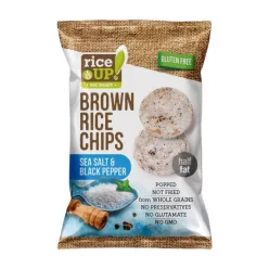 Rice Up barna rizs chips sós és borsos ízű 60 g - Bio és natúr élelmiszerek