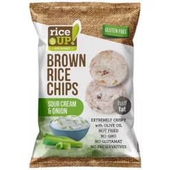 Rice Up barna rizs chips hagymás-tejfölös 60 g - Bio és natúr élelmiszerek
