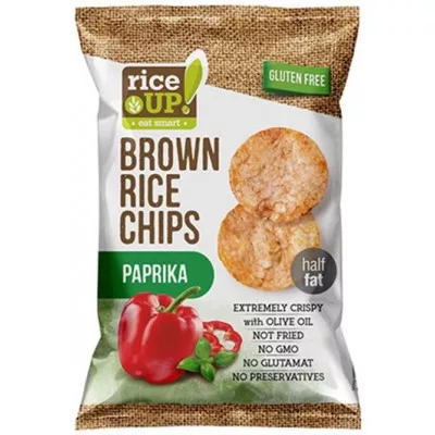 Rice Up barna rizs chips paprikás 60 g - Bio és natúr élelmiszerek