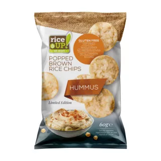 Rice Up barna rizs chips humusz ízű 60 g - Bio és natúr élelmiszerek