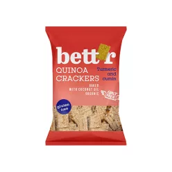 Bettr bio vegán gluténmentes quinoa kréker kurkuma&kömény 100 g - Bio és natúr élelmiszerek