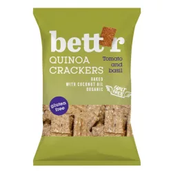Bettr bio vegán gluténmentes quinoa kréker bazsalikom&paradicsom 100 g - Bio és natúr élelmiszerek