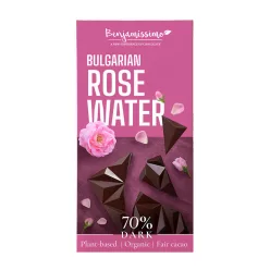 Benjamissimo bio vegán fekete csokoládé bolgár rózsavízzel 60 g - 