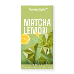 Benjamissimo bio vegán fehér csokoládé matcha tea és citrom hozzáadott cukor nélkül édesítőszerrel 60 g - 