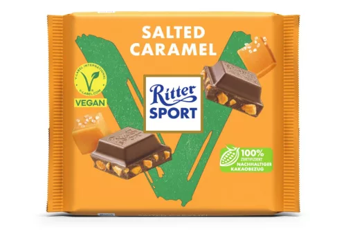 Ritter Sport vegán pörkölt sóskaramellás csokoládé 100 g