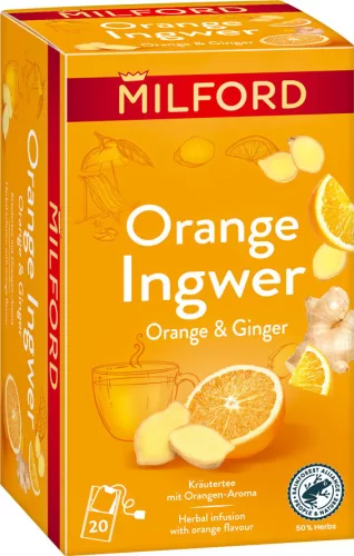 MILFORD GYÓGYNÖVÉNYTEA NARANCS-GYÖMB 35G - Bio és natúr élelmiszerek