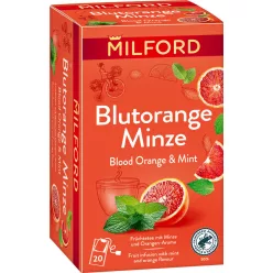 MILFORD GYÜMÖLCSTEA VÉRNARANCS-MENTA 40G - Bio és natúr élelmiszerek