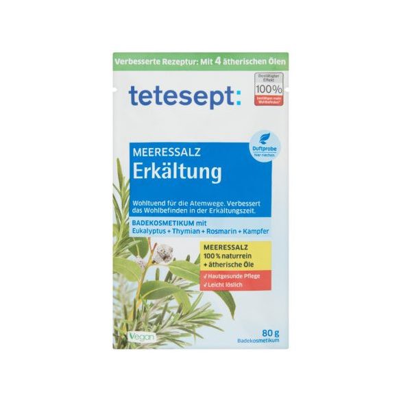 TETESEPT FÜRDŐSÓ EGY FÜRDÉSHEZ JAVÍTJA A KÖZÉRZETET MEGFÁZÁS ESETÉN 80 g