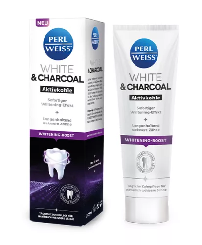 Perlweiss white and charcoal fogfehérítő krém aktív szénnel 75 ml - Bio és natúr kozmetikumok