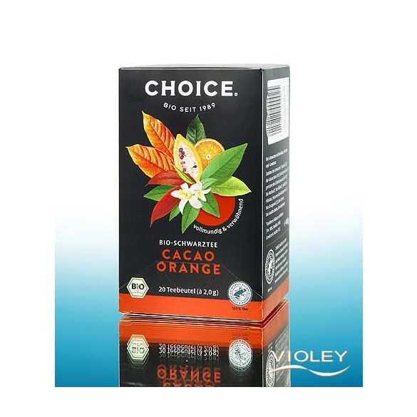 Choice bio fekete tea kakaó-narancs 40 g