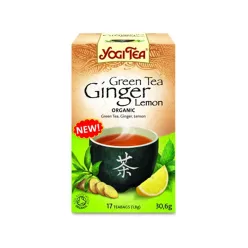 Yogi bio tea zöld tea gyömbérrel citrommal 31 g - Bio és natúr élelmiszerek