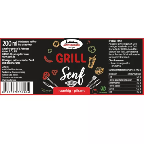 Altenburger grill mustár 200 ml