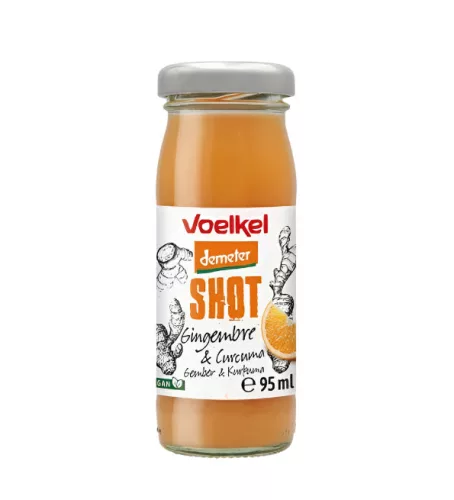 Voelkel Demeter Bio Gyömbér Shot Kurkumával 95 ml - 