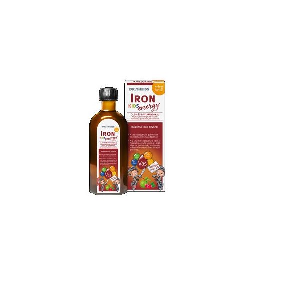 Dr.Theiss iron energy kids folyékony étrend-kiegészítő vassal és vitaminokkal 4 éves kortól 250 ml