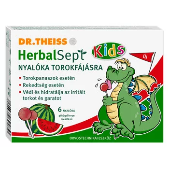 Dr.theiss herbalsept nyalóka torokfájásra görögdinnye ízesítésű 6 db - 
