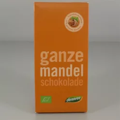 Dennree bio tejcsokoládé egész mandulával 100 g - 