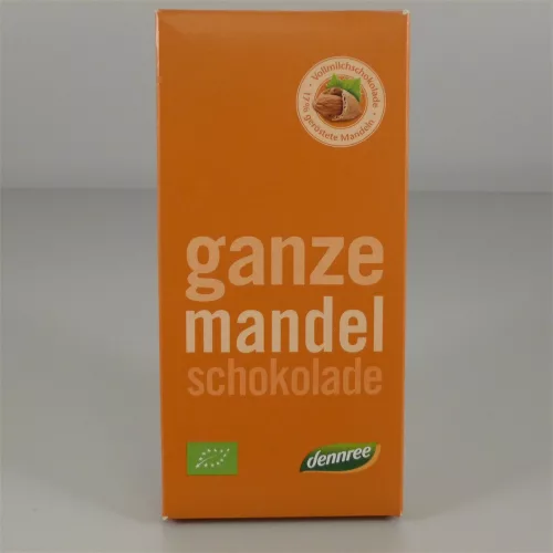 Dennree bio tejcsokoládé egész mandulával 100 g - 
