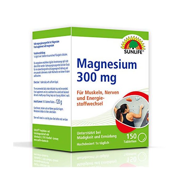 Sunlife magnézium 300mg tabletta 150 db