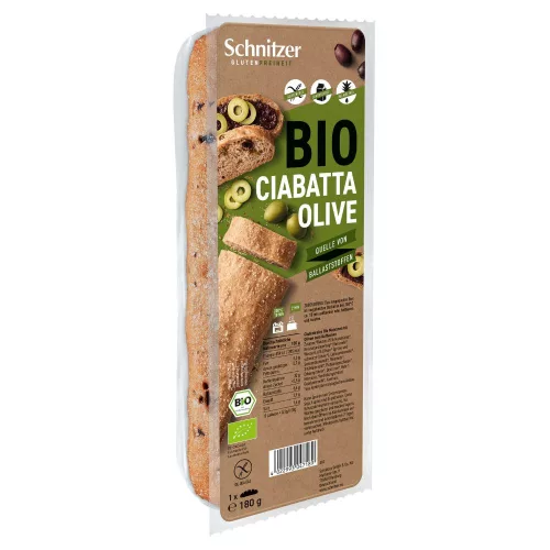 Schnitzer bio gluténmentes ciabatta olivás 180 g - 