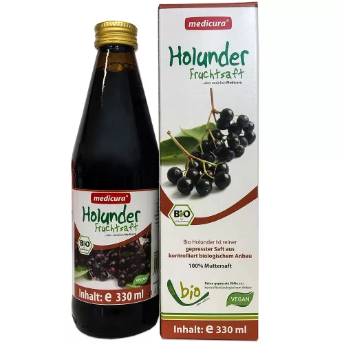 Medicura Bodza 100 százalékos Bio gyümölcslé 330 ml - Bio és natúr élelmiszerek