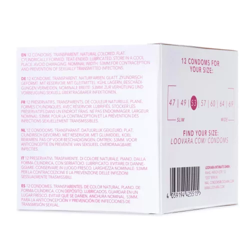 Loovara Fox 53 vegán óvszer - 53mm (12 db) - Bio és natúr intim termékek