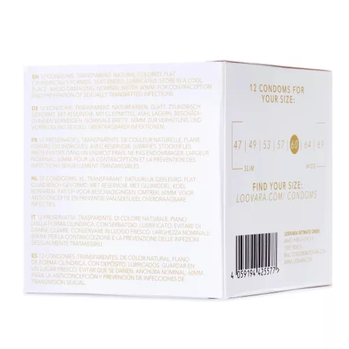 Loovara Bear 60 vegán óvszer - 60mm (12 db) - Bio és natúr intim termékek