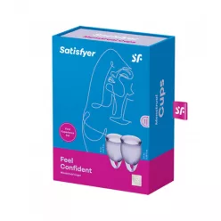 Satisfyer Feel Confident - menstruációs kehely szett (lila) - 2db - Bio és natúr intim termékek