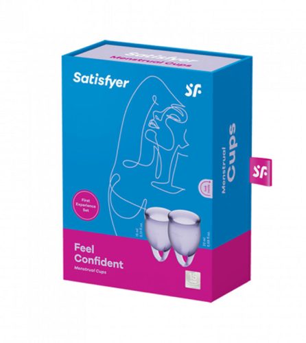 Satisfyer Feel Confident - menstruációs kehely szett (lila) - 2db - Bio és natúr intim termékek