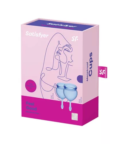 Satisfyer Feel good - menstruációs kehely szett (kék) - 2db - Bio és natúr intim termékek