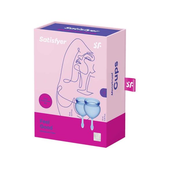 Satisfyer Feel good - menstruációs kehely szett (kék) - 2db