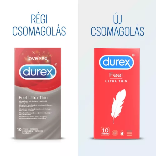 Durex Feel Ultra Thin - ultra élethű óvszer (10db) - Bio és natúr intim termékek