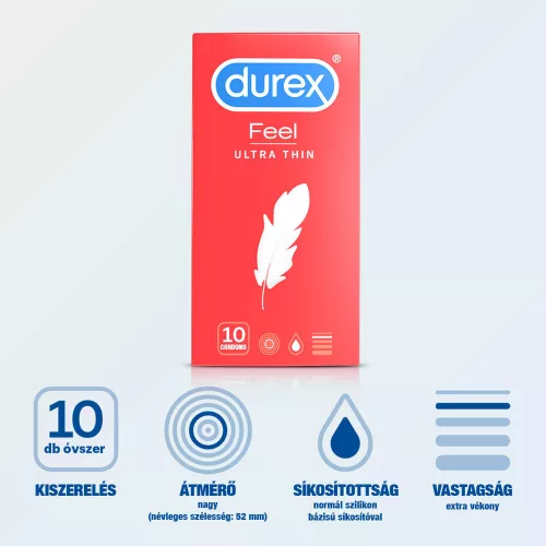 Durex Feel Ultra Thin - ultra élethű óvszer (10db) - Bio és natúr intim termékek