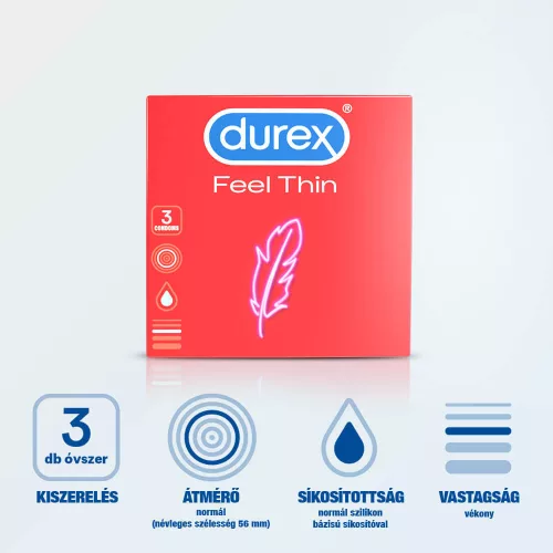 Durex Feel Thin - élethű érzés óvszer (3db) - Bio és natúr intim termékek
