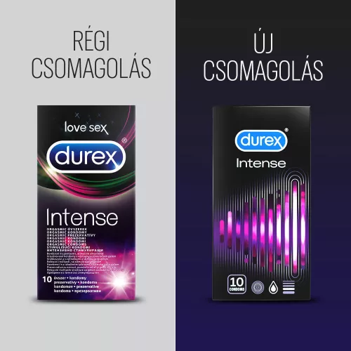 Durex Intense - bordázott és pontozott óvszer (10db) - - Bio és natúr intim termékek
