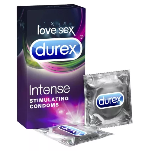 Durex Intense - bordázott és pontozott óvszer (10db) - - Bio és natúr intim termékek