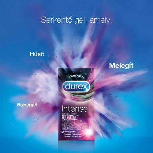 Durex Intense - bordázott és pontozott óvszer (10db) - - Bio és natúr intim termékek