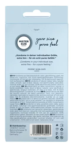 Mister Size vékony óvszer - 47mm (10db) - Bio és natúr intim termékek