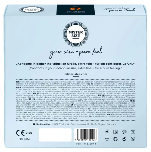 Mister Size vékony óvszer - 57mm (36 db) - Bio és natúr intim termékek