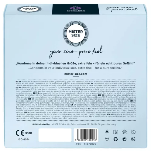Mister Size vékony óvszer - 69mm (36 db) - Bio és natúr intim termékek