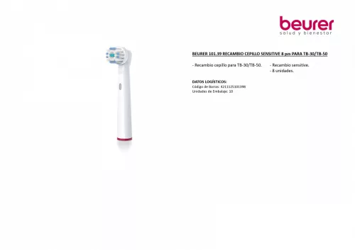 Beurer tartalék kefék 8 db sensitive Fogkefe - Bio és natúr kozmetikumok