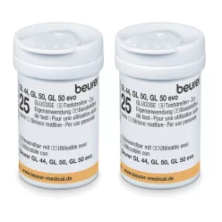 Beurer Tesztcsík GL 44 / GL 50 (evo) (2x25) -   5 nyelvű vércukorszintmérő - Bio és natúr kozmetikumok