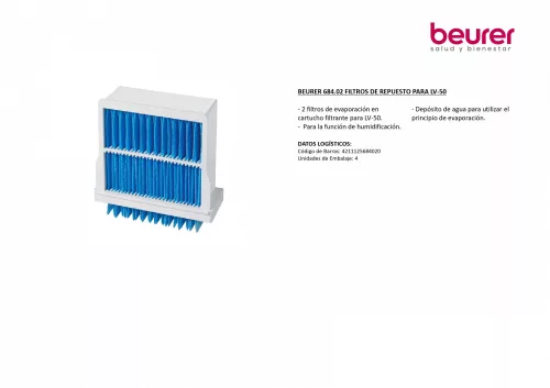 Beurer LV 50 Csereszűrő 2db Ventilátor - 