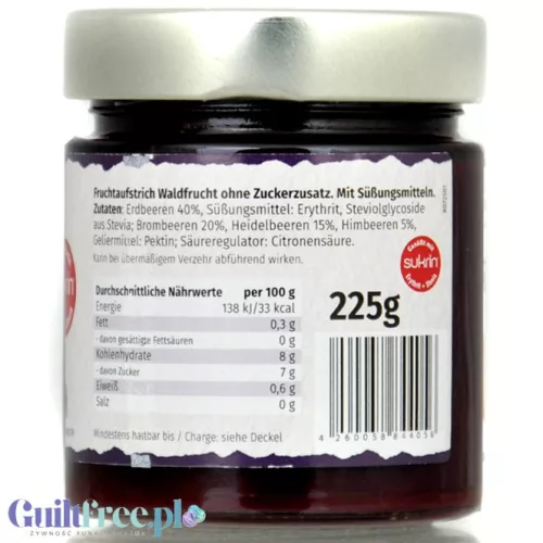 Sukrin lekvár erdei gyümölcs 225 g