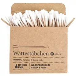 Hydrophil fültisztító pálcika bambuszból és biopamutból 100 db - Bio és natúr kozmetikumok