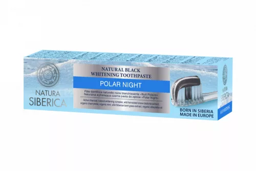Natura siberica "polar night" natúr fekete fogkrém fehérítő hatással 100 g - Bio és natúr kozmetikumok