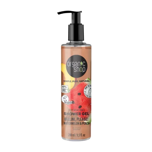 Organic Shop “Bellini, please!” Hidratáló tusfürdő görögdinnyével és barackkal - 